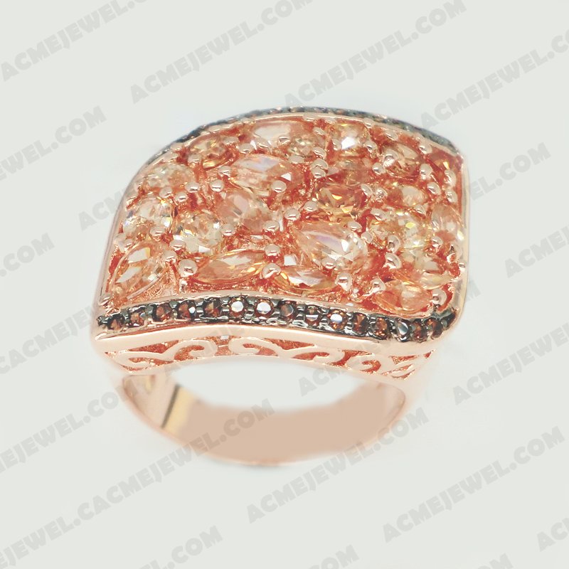 Rings Brass Shiny Rose gold / Black