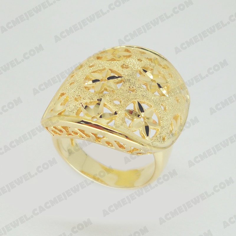 Rings Brass Matt / Sparkling Finishin / Pattern Engraving / Shiny Gold