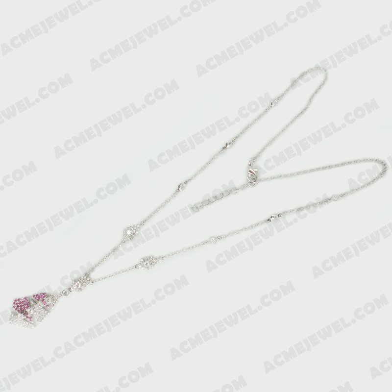 Necklace Brass Shiny Rhodium