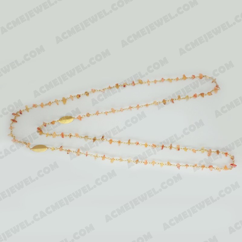 Necklace Brass Brushed / Shiny Rose gold