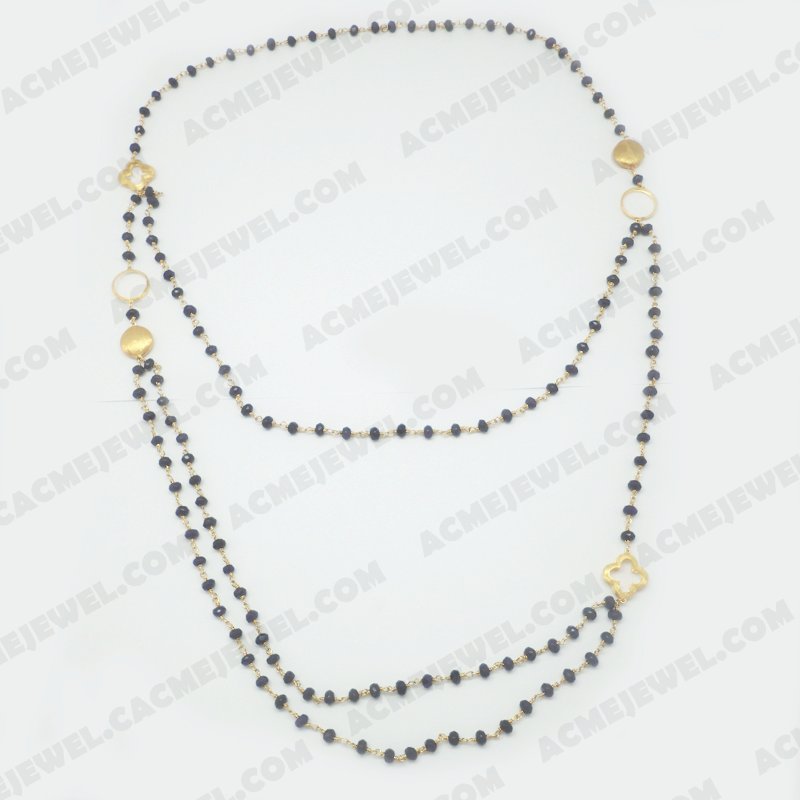 Necklace Brass Brushed / Shiny Gold