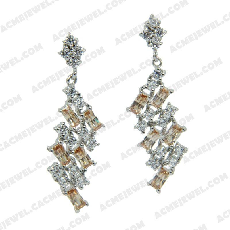 Earrings Silver / Brass  Rhodium plating