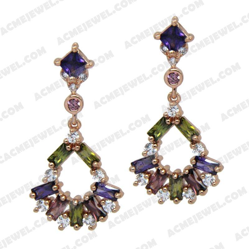 Earrings Silver / Brass  Rose gold plating