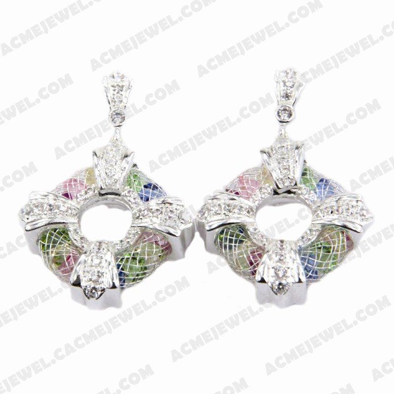 Earrings Silver / Brass 2-tone(Silver plating / E-coating) 