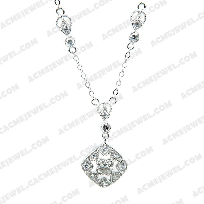 Necklace 925 Sterling Silver  Rhodium