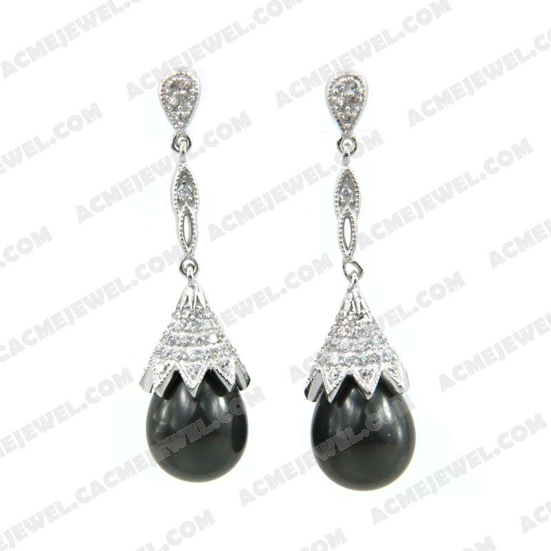 Earrings 925 Sterling Silver  Rhodium 