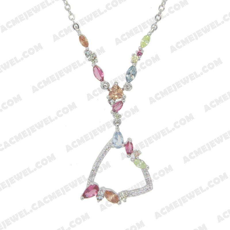 Necklace 925 Sterling Silver  Rhodium 