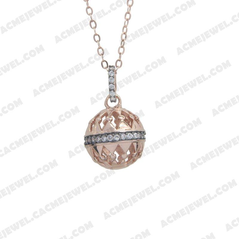 Pendants 925 Sterling Silver 2-tone Rose gold and black rhodium