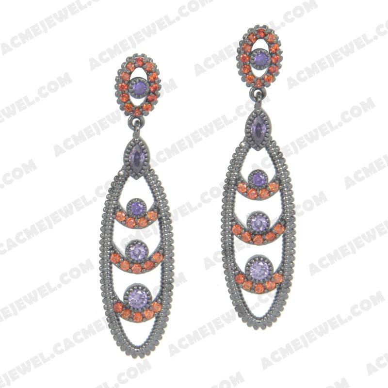 Earrings 925 Sterling Silver  Black rhodium 