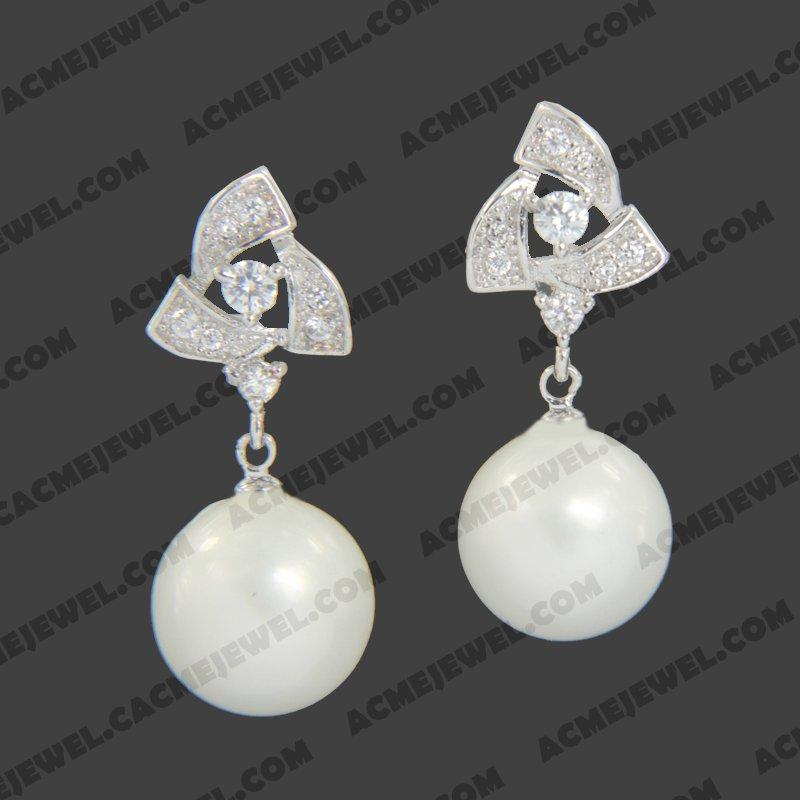 Earrings 925 Sterling Silver  Rhodium 