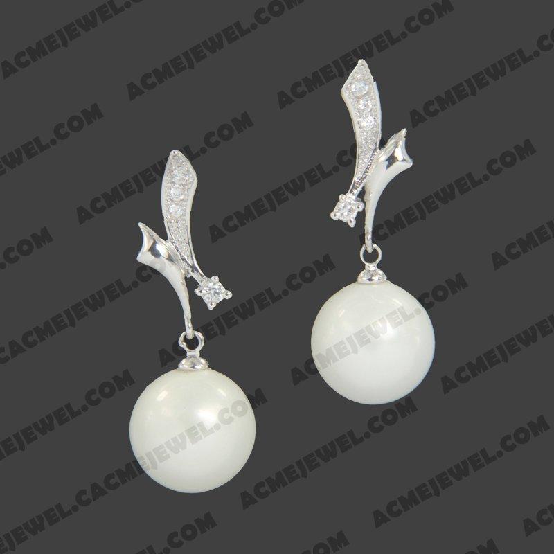 Earrings 925 sterling silver   Rhodium 