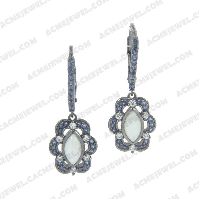 Earrings 925 sterling silver   Black rhodium 