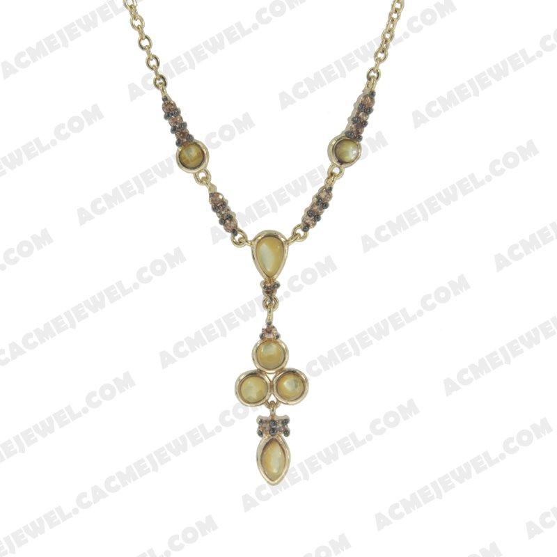 Necklace 925 sterling silver  2-tone Gold and black rhodium