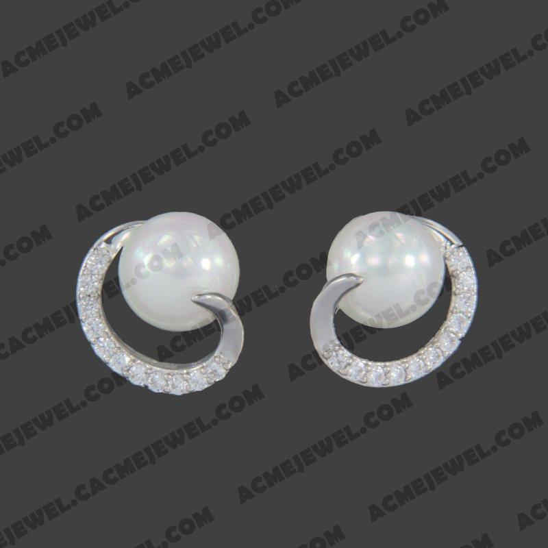 Earrings 925 sterling silver   Rhodium 