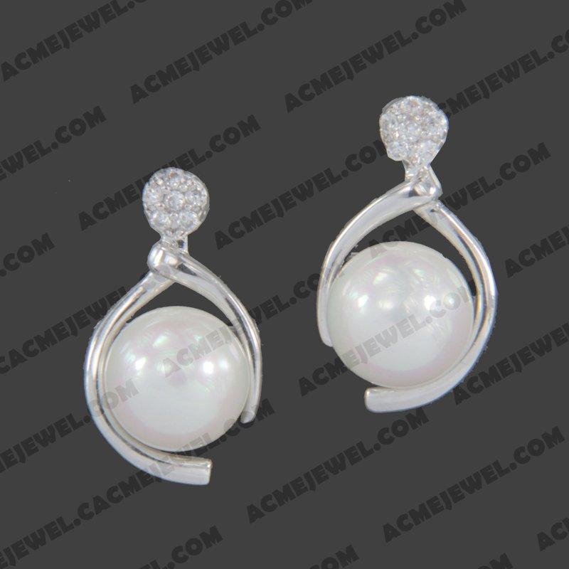 Earrings 925 sterling silver   Rhodium 