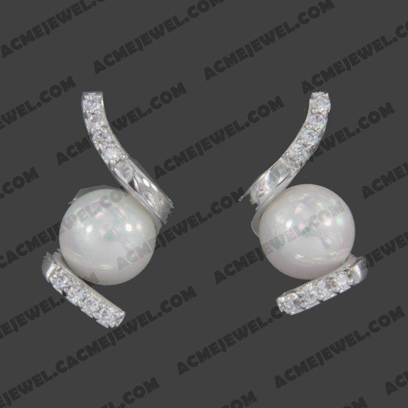 Earrings 925 sterling silver   Rhodium 