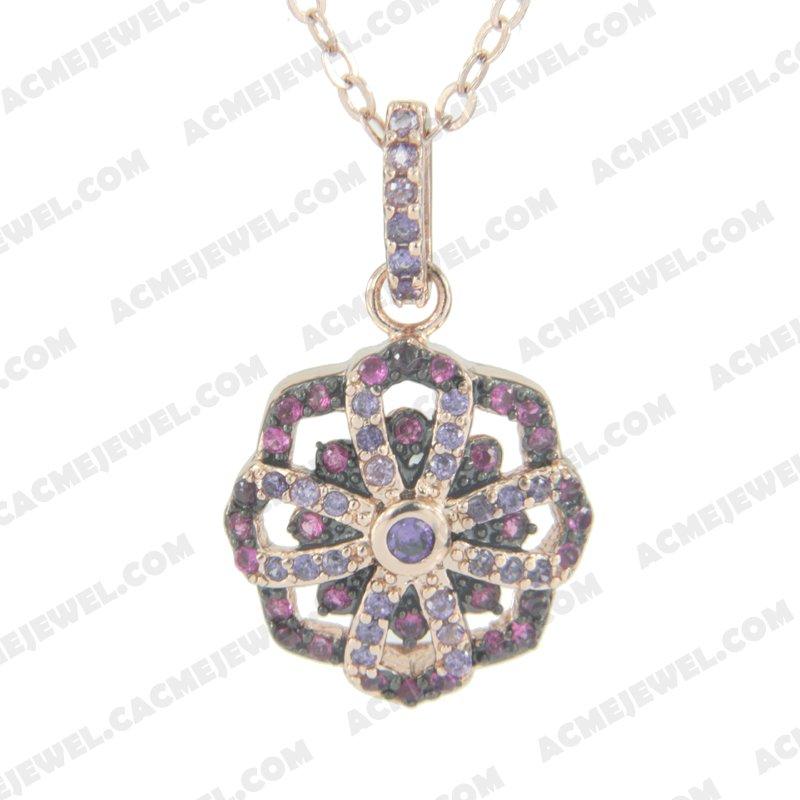 Pendants 925 sterling silver  2-tone Rose gold and black rhodium