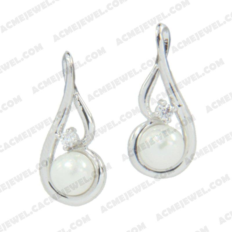 Earrings 925 sterling silver  White Rhodium 