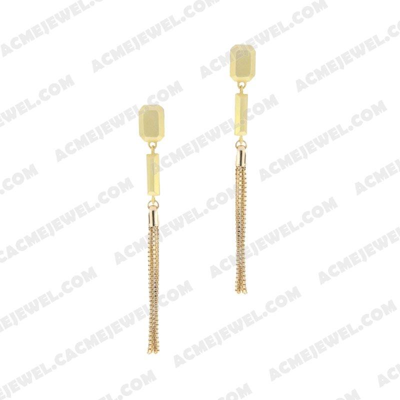 Earrings 925 Sterling Silver 2-tone Gold and matt gold