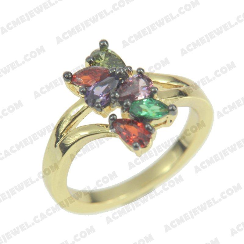 Rings 925 sterling silver  2-tone Gold and black rhodium