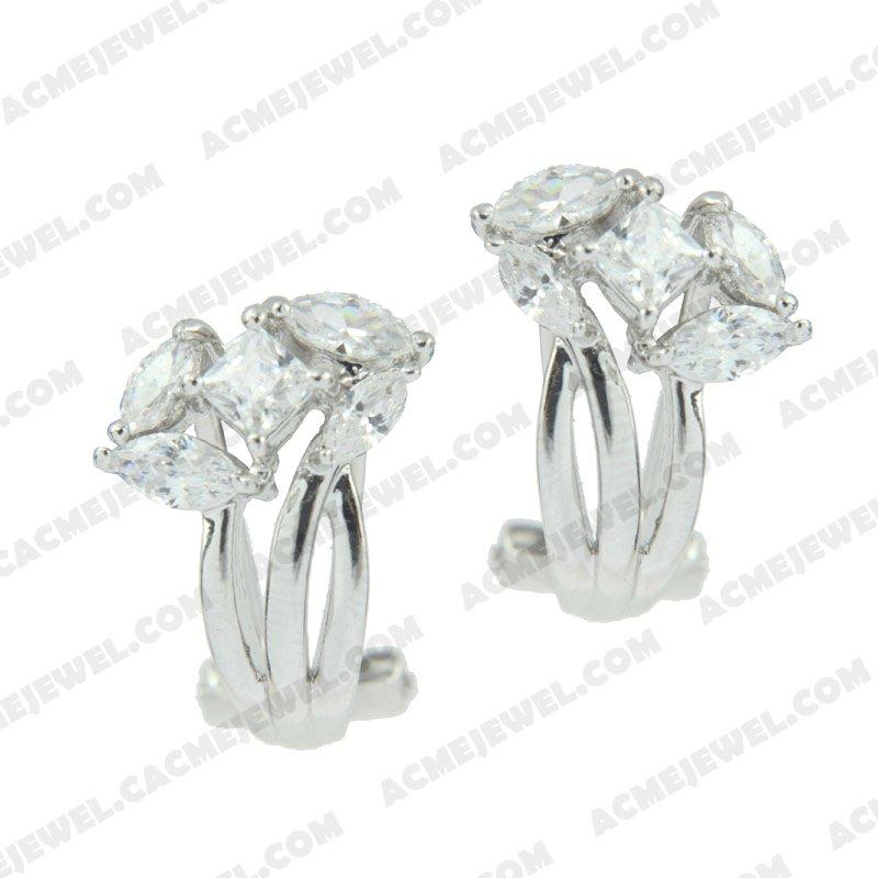 Earrings 925 sterling silver   Rhodium 