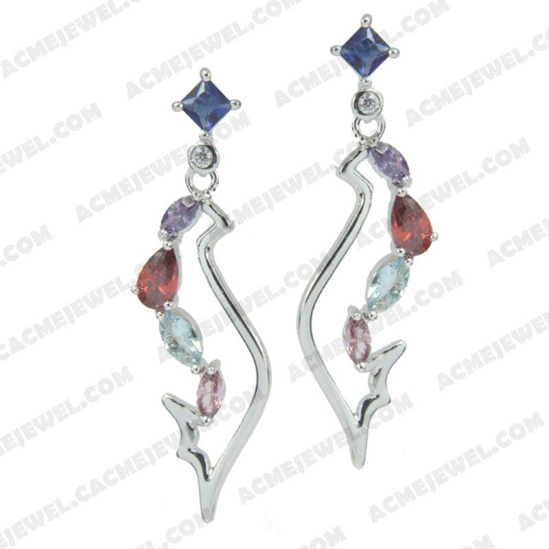 Earrings 925 Sterling Silver  Rhodium