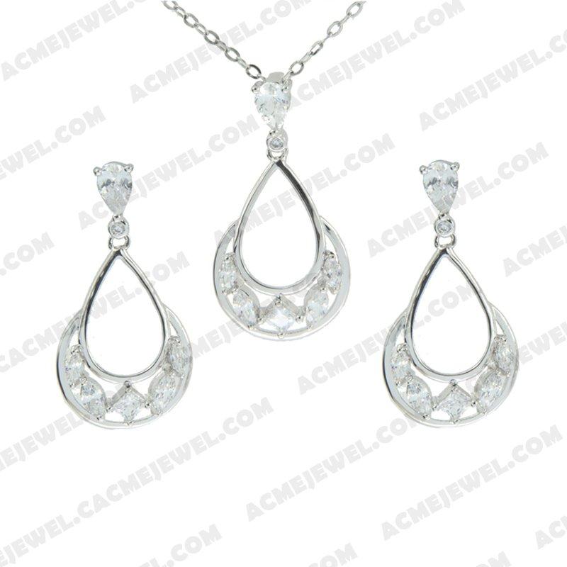 Jewellery Set 925 Sterling Silver  Rhodium