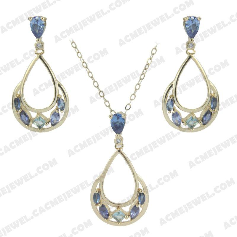 Jewellery Set 925 Sterling Silver  Gold