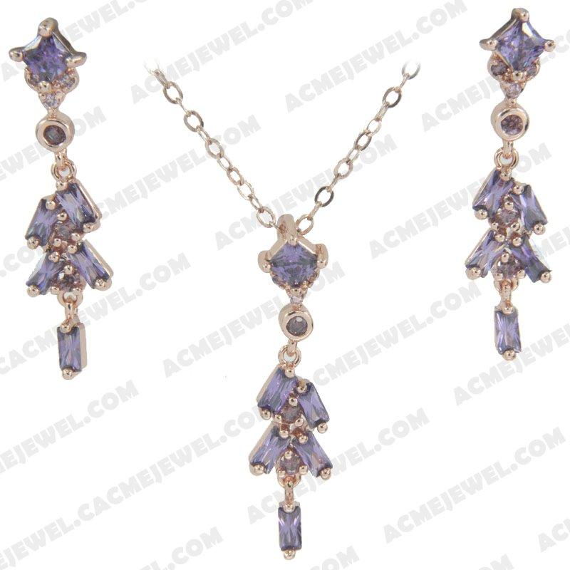 ﻿Jewellery Set 925 sterling silver   Rose gold 