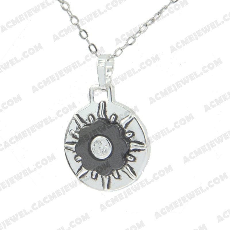 Pendants 925 sterling silver  2-tone Rhodium and black smear