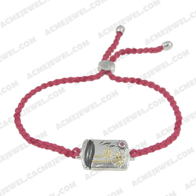 Bracelets & Bangles 925 sterling silver  3-tone Gold + Rhodium + Black smear